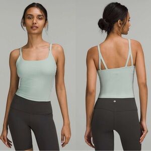 Lululemon Strappy Nulu square neck Tank Top | size 10 | Silver Blue